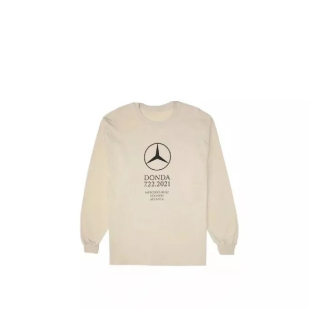 DONDA Mens Cream Atlanta Listening Event Kanye West Long Sleeve T Shirt Size XL
